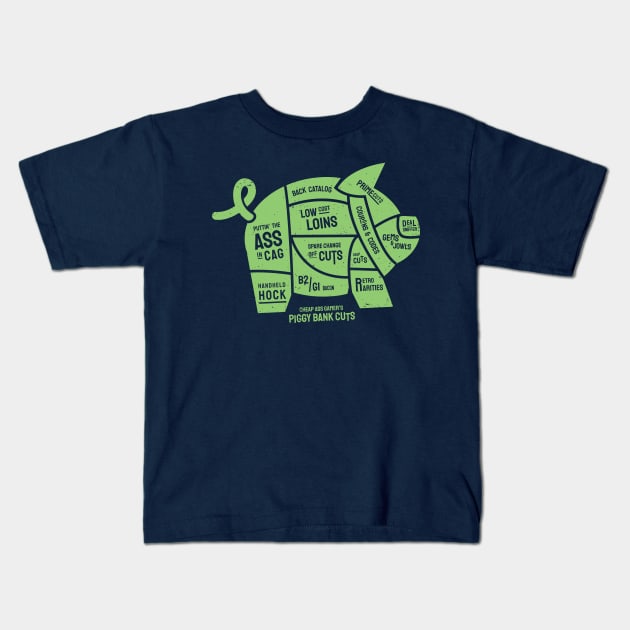 Cheap Ass Gamer's Piggy Bank Cuts Kids T-Shirt by FlatpackJack